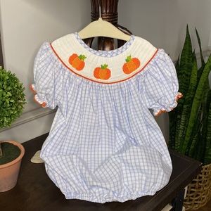CLASSIC SOUTHERN SMOCKS Pumpkin bubble - Size 24 months